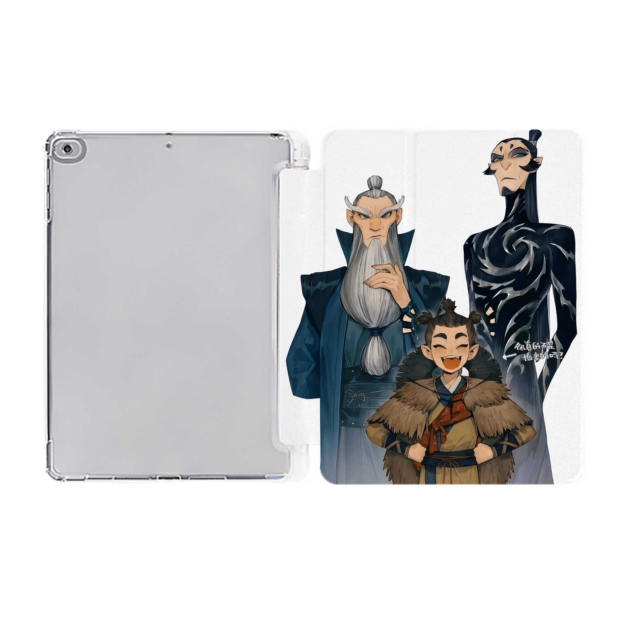 （画像用） Ne Zha 2 ナタ 魔童の大暴れ IPad ケース ペン収納付き 三つ折りスタンド PUレザー×シリコン 対応機種9.5/10.5/10.9インチ
